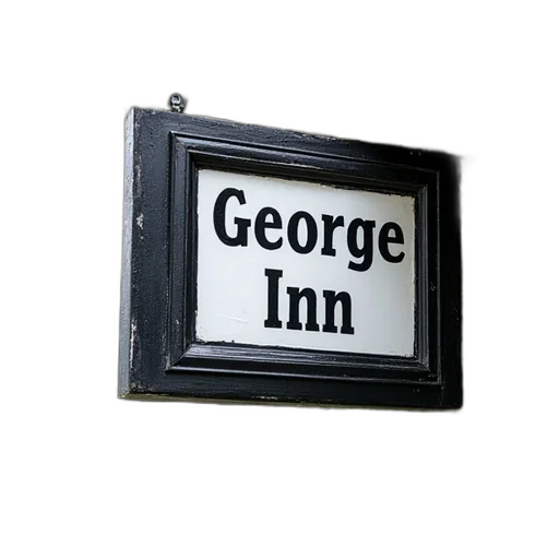 sign, george, inn, painted transparent PNG cut-out