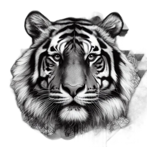 animal, creature, face, pencil sketch, photorealistic, fantasy art, concept art, monochrome transparent PNG cut-out