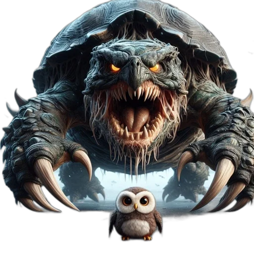 creature, animal, concept art, fantasy art, monstrous, turtle-like, shell, glowing transparent PNG cut-out