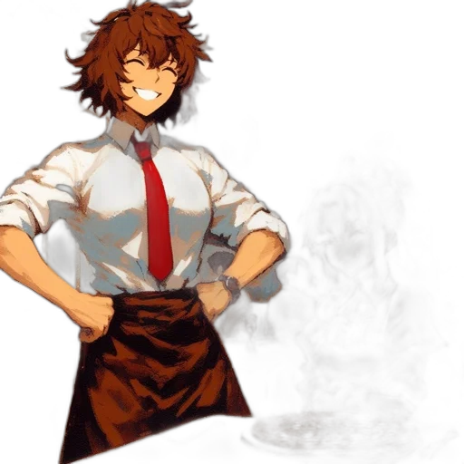 staff, jacket, dress, concept art, pixel art, anime, cartoon, fire transparent PNG cut-out
