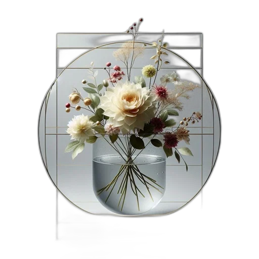 flower, crown, jewelry, furniture, photorealistic, 3d render, earth tones, monochrome transparent PNG cut-out