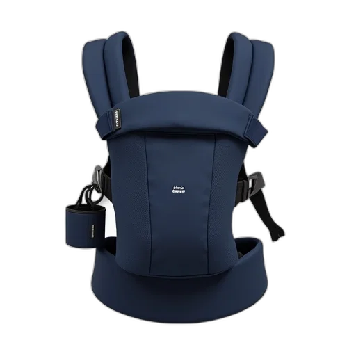 hat, 3d render, navy, blue, baby, carrier, black, buckle transparent PNG cut-out