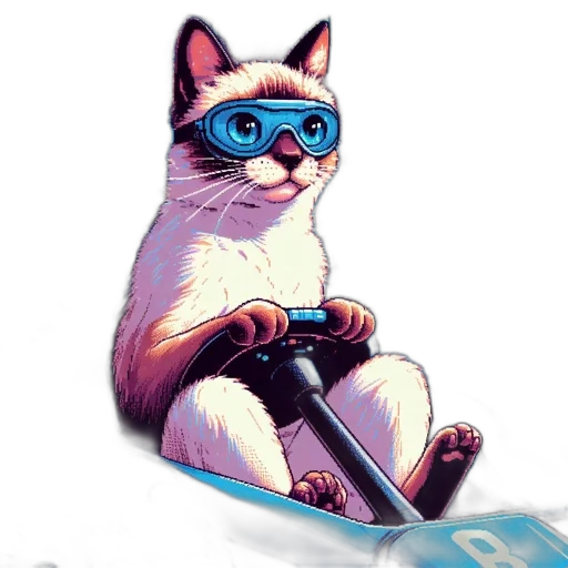 staff, sword, animal, robot, cyberpunk, concept art, vaporwave, comic book art transparent PNG cut-out