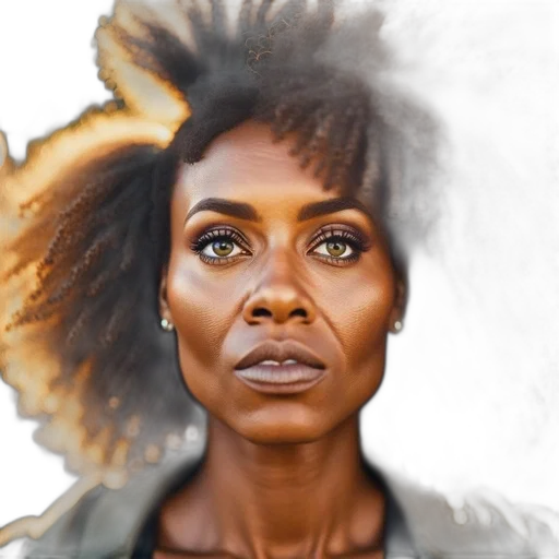 face, photorealistic, concept art, comic book art, fantasy art, earth tones, golden, woman transparent PNG cut-out