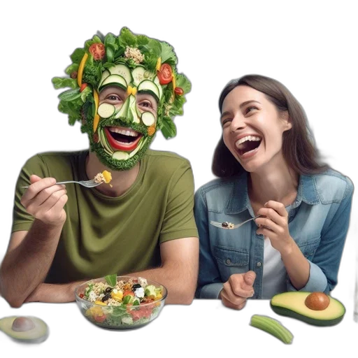 mask, food, face, creature, concept art, photorealistic, 3d render, green transparent PNG cut-out