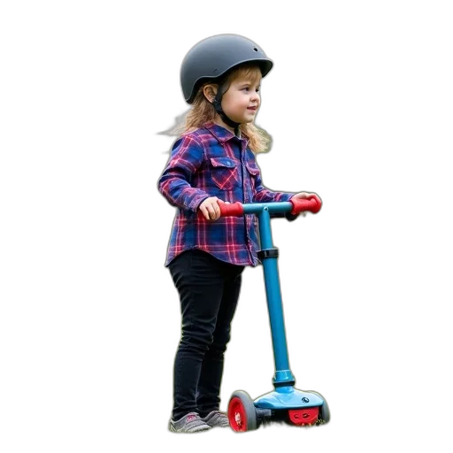 robot, staff, hat, young, girl, standing, grassy, area transparent PNG cut-out