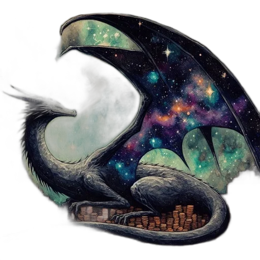 dragon, creature, animal, fantasy art, concept art, watercolor, pixel art, outer space transparent PNG cut-out