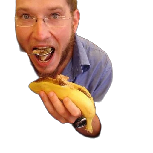 food, staff, animal, creature, photorealistic, man, blue, shirt transparent PNG cut-out