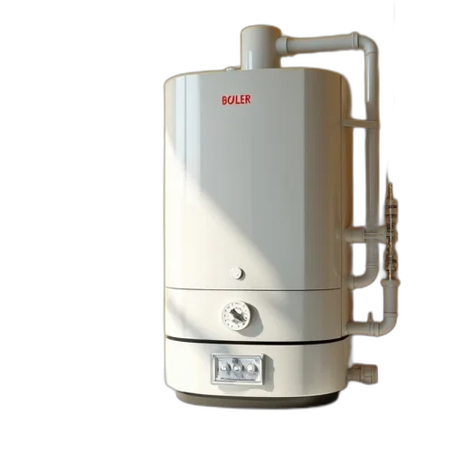 robot, 3d render, photorealistic, modern, white, industrial, boiler, word transparent PNG cut-out
