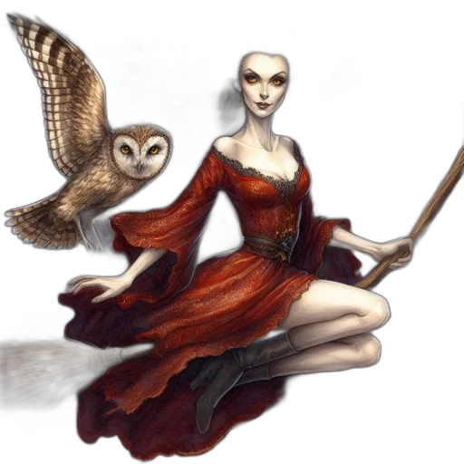 staff, dress, jewelry, animal, fantasy art, concept art, photorealistic, comic book art transparent PNG cut-out
