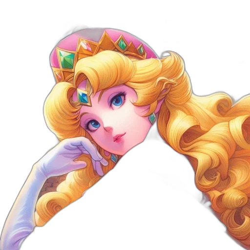 crown, face, staff, jewelry, pixel art, concept art, fantasy art, anime transparent PNG cut-out