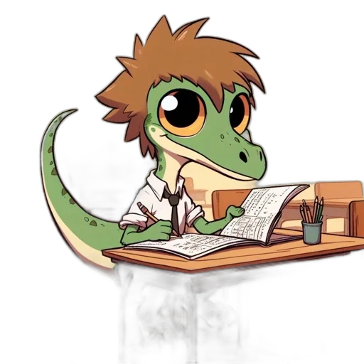 dragon, staff, animal, cartoon, concept art, anime, fantasy art, animated transparent PNG cut-out