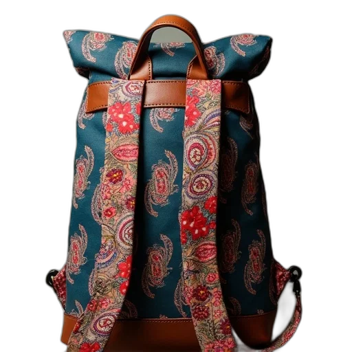 pack, paisley, print, straps transparent PNG cut-out