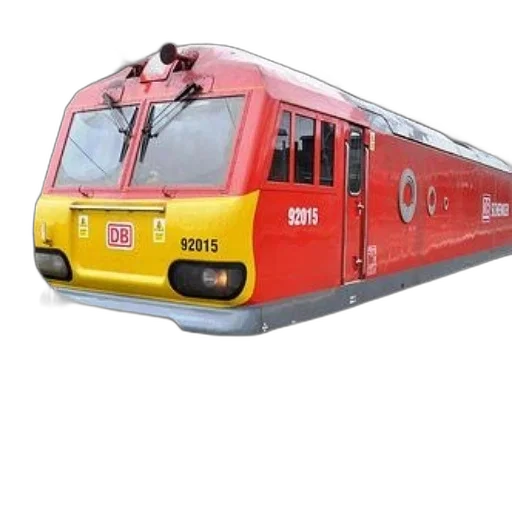 3d render, photorealistic, red, yellow, train, number, 92015 transparent PNG cut-out