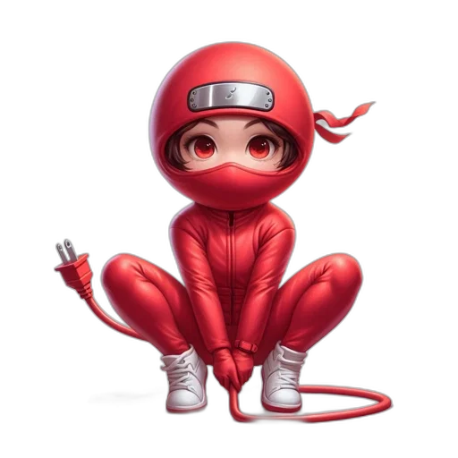 creature, robot, concept art, 3d render, pixel art, anime, red, anime-styled transparent PNG cut-out