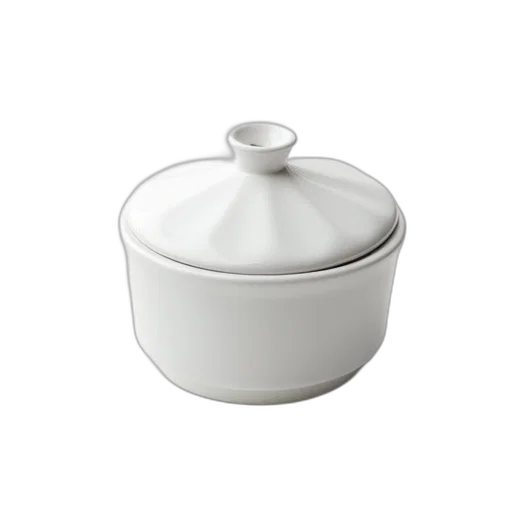 food, 3d render, photorealistic, white, ceramic, lid, small, hole transparent PNG cut-out