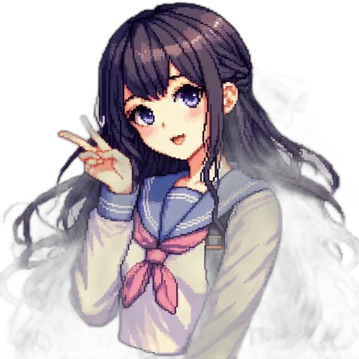 staff, face, weapon, jacket, anime, watercolor, pixel art, fantasy art transparent PNG cut-out