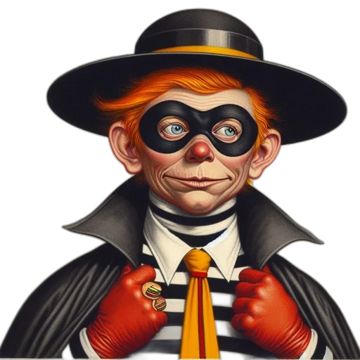 mask, face, staff, hat, comic book art, concept art, photorealistic, cartoon transparent PNG cut-out