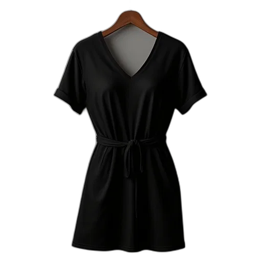 dress, 3d render, dark, ladies, black, neck, short, sleeve transparent PNG cut-out
