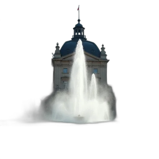 building, crown, staff, umbrella, concept art, 3d render, photorealistic, pixel art transparent PNG cut-out