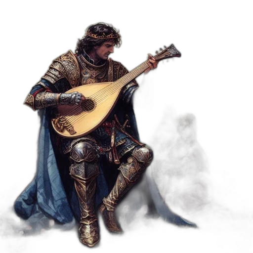 sword, jacket, fantasy art, concept art, watercolor, photorealistic, snow, serene transparent PNG cut-out