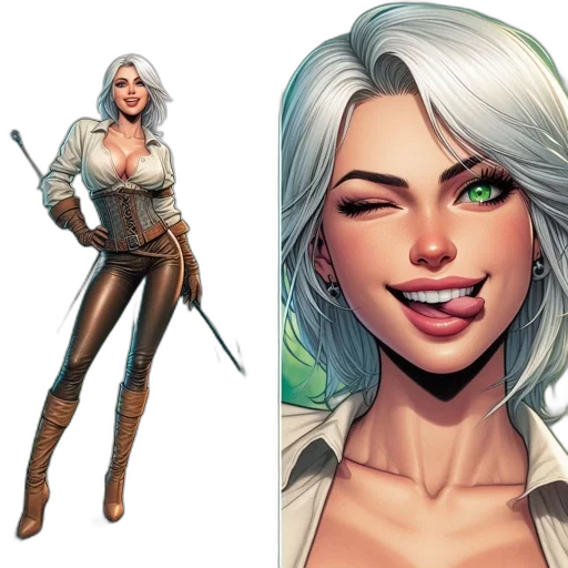 comic book art, concept art, fantasy art, cartoon, earth tones, illustration, features, woman transparent PNG cut-out
