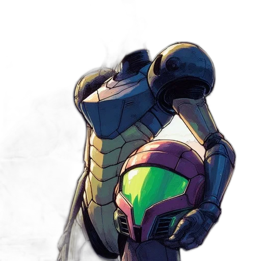 robot, mask, jacket, weapon, concept art, comic book art, fantasy art, watercolor transparent PNG cut-out