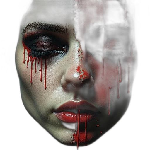 mask, face, jewelry, photorealistic, comic book art, fantasy art, 3d render, red transparent PNG cut-out