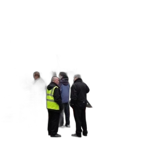 staff, mask, jacket, umbrella, fog, snow, city street, outer space transparent PNG cut-out