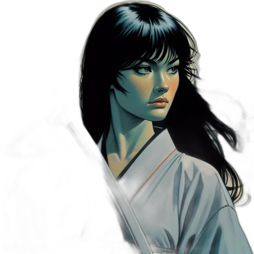 comic book art, photorealistic, concept art, fantasy art, blue, monochrome, green, dark transparent PNG cut-out