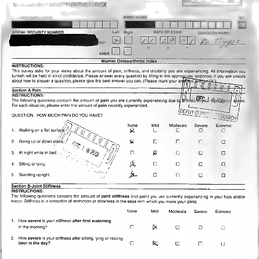 womac, osteoarthritis, index, form, various, sections, questions, about transparent PNG cut-out