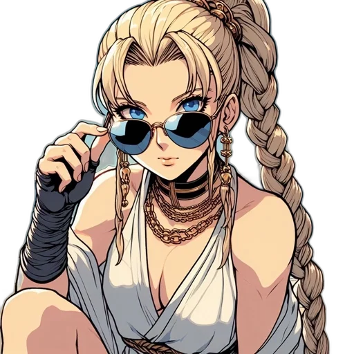 staff, anime, cyberpunk, pixel art, cartoon, monochrome, animated, female transparent PNG cut-out