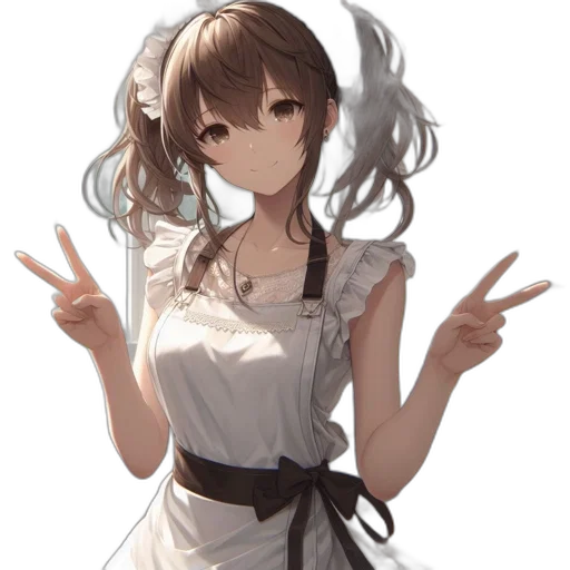 dress, staff, weapon, face, anime, concept art, fantasy art, pixel art transparent PNG cut-out