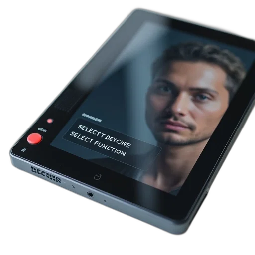 photorealistic, close-up, view, digital, device, screen, displaying, select transparent PNG cut-out