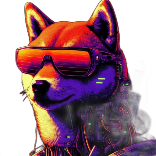jacket, animal, mask, staff, cyberpunk, vaporwave, pixel art, concept art transparent PNG cut-out