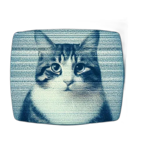 hat, vaporwave, antique, shows, close-up, cat, face, displayed transparent PNG cut-out