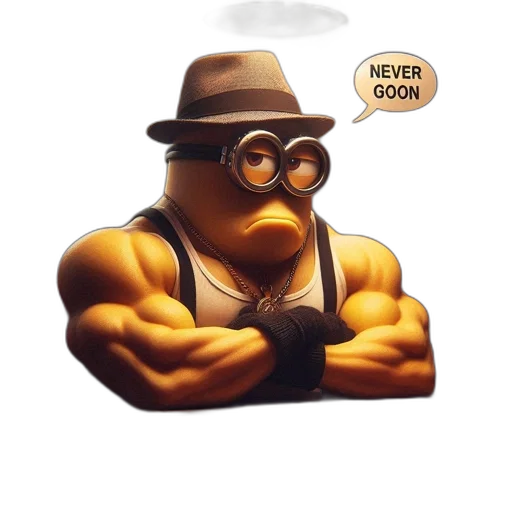 robot, hat, concept art, 3d render, comic book art, cartoon, minion, character transparent PNG cut-out