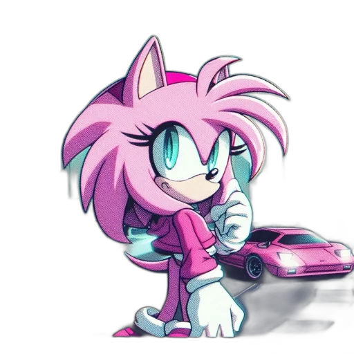 car, animal, weapon, vaporwave, concept art, cartoon, pixel art, animated transparent PNG cut-out