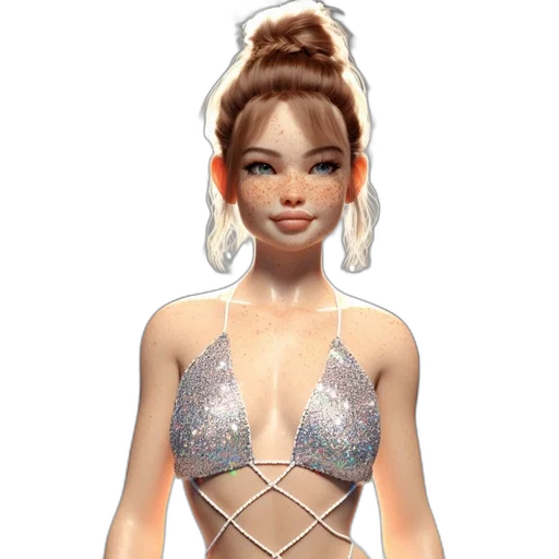 dress, concept art, cartoon, 3d render, fantasy art, animated, woman, shiny transparent PNG cut-out