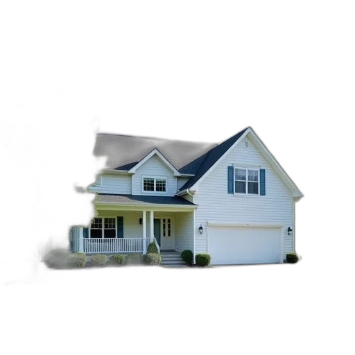 building, furniture, 3d render, photorealistic, concept art, two-story, house, gray transparent PNG cut-out
