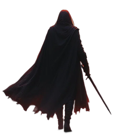 sword, staff, weapon, jacket, concept art, 3d render, fantasy art, pixel art transparent PNG cut-out