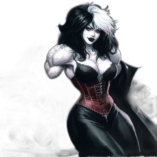 comic book art, concept art, fantasy art, cartoon, ethereal, woman, stark, visage transparent PNG cut-out