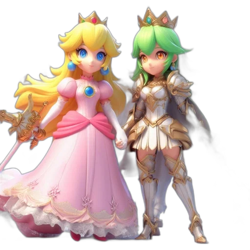 crown, dress, 3d render, concept art, fantasy art, pixel art, pastel, green transparent PNG cut-out