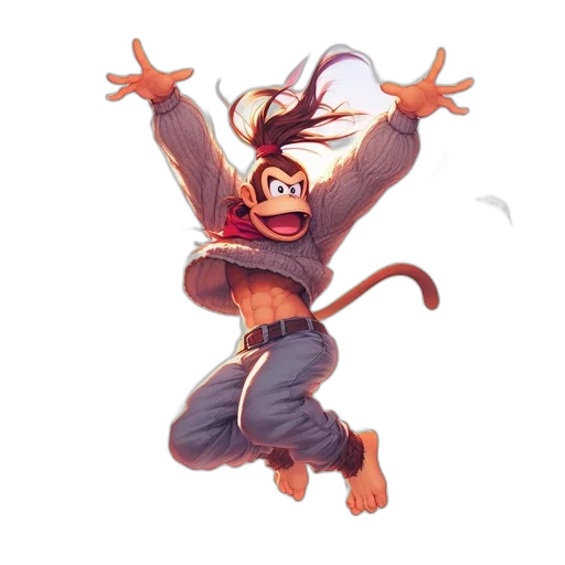 staff, jacket, animal, creature, concept art, 3d render, cartoon, pixel art transparent PNG cut-out