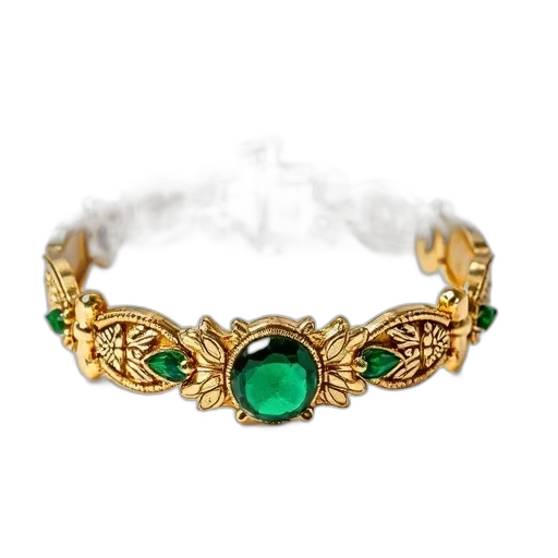 jewelry, crown, green, gold, bracelet, intricate, designs, gemstones transparent PNG cut-out
