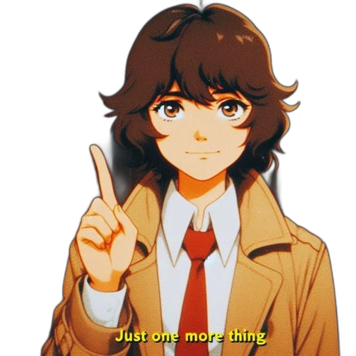 jacket, face, weapon, staff, anime, cartoon, vaporwave, pixel art transparent PNG cut-out