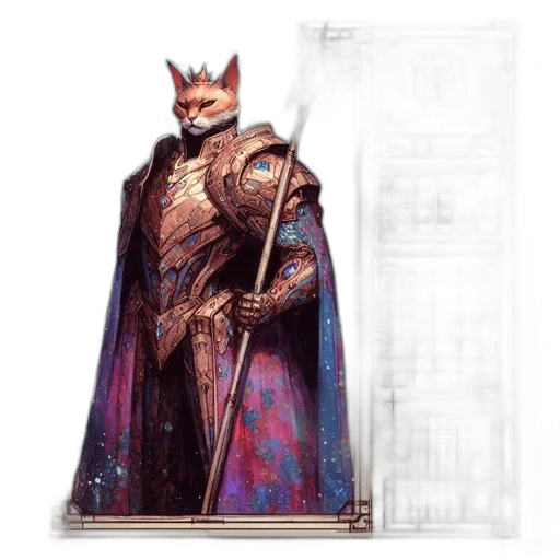 crown, staff, sword, mask, concept art, fantasy art, 3d render, comic book art transparent PNG cut-out