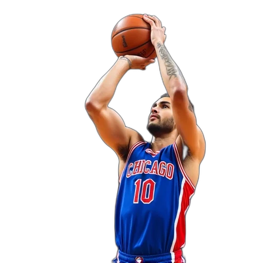 young, man, blue, basketball, jersey, number, raising, his transparent PNG cut-out
