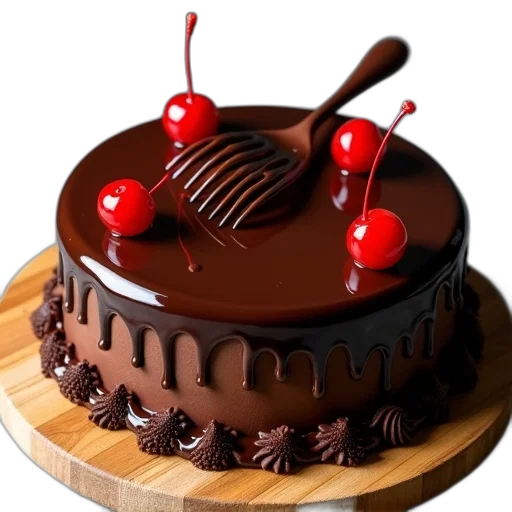 food, crown, 3d render, photorealistic, chocolate, cake, glossy, glaze transparent PNG cut-out
