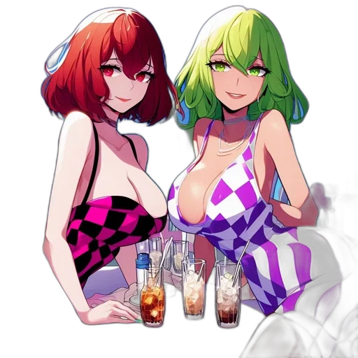 dress, bottle, pixel art, anime, vaporwave, concept art, neon lights, neon transparent PNG cut-out